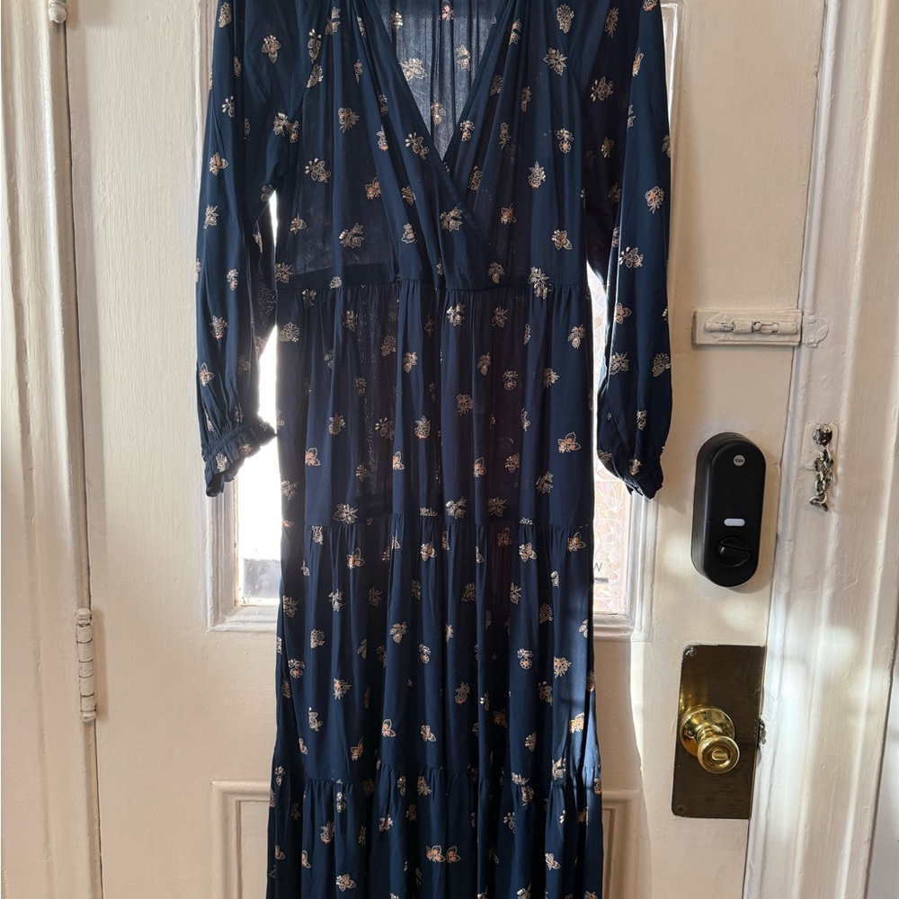 Madewell Floral Navy Dress